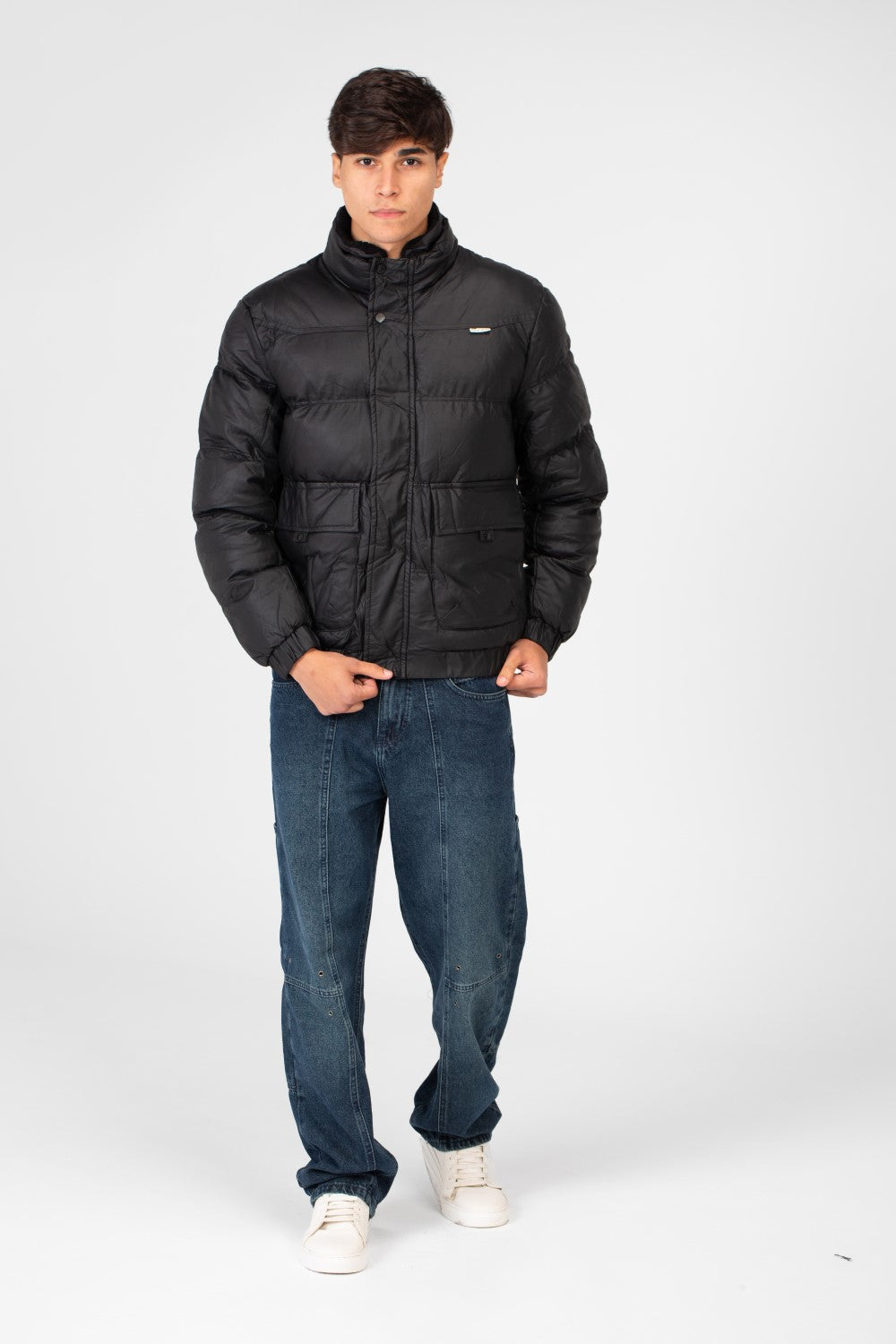 Men's Waterproof Puffer Jacket With Full Zip And Pockets