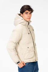 Men's Waterproof Hood Jacket With Front Pockets