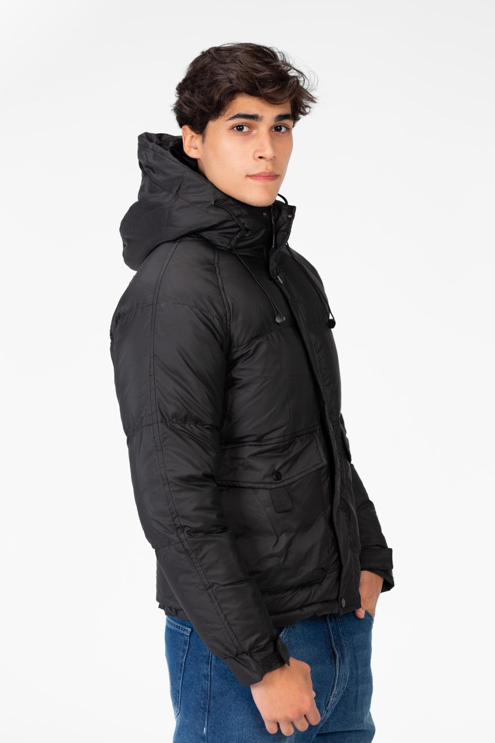 Men's Waterproof Hood Jacket With Front Pockets