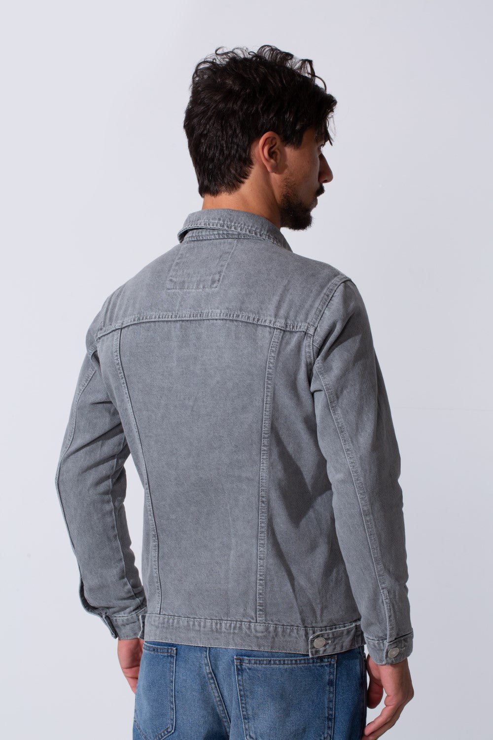 Men's Slim Fit Jeans Denim Jacket With Essential Details And Long Sleeves