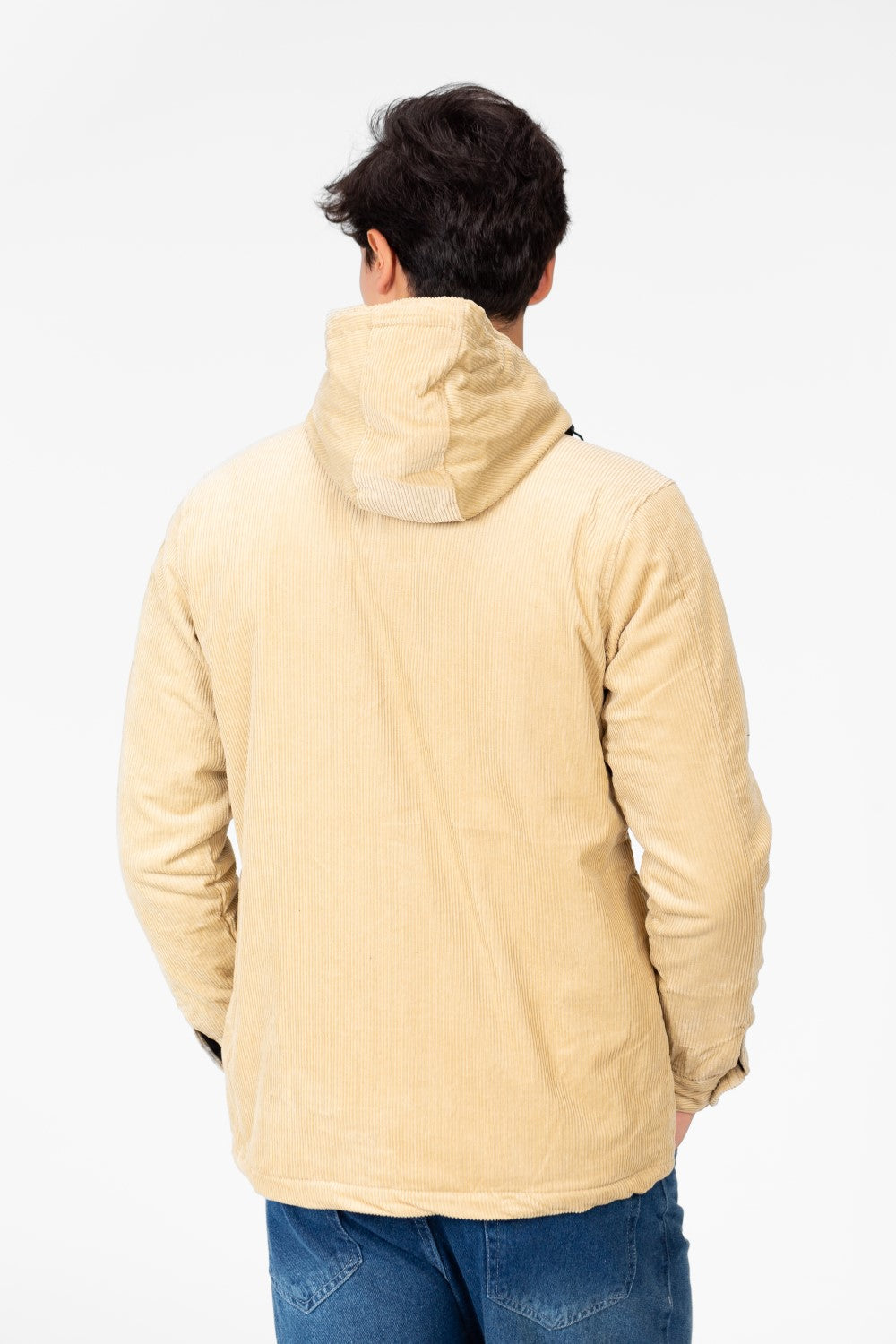Men's Suede Hood Jacket With Front Pockets