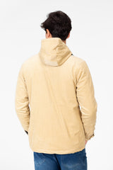Men's Suede Hood Jacket With Front Pockets
