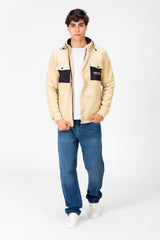 Men's Suede Hood Jacket With Front Pockets
