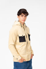 Men's Suede Hood Jacket With Front Pockets