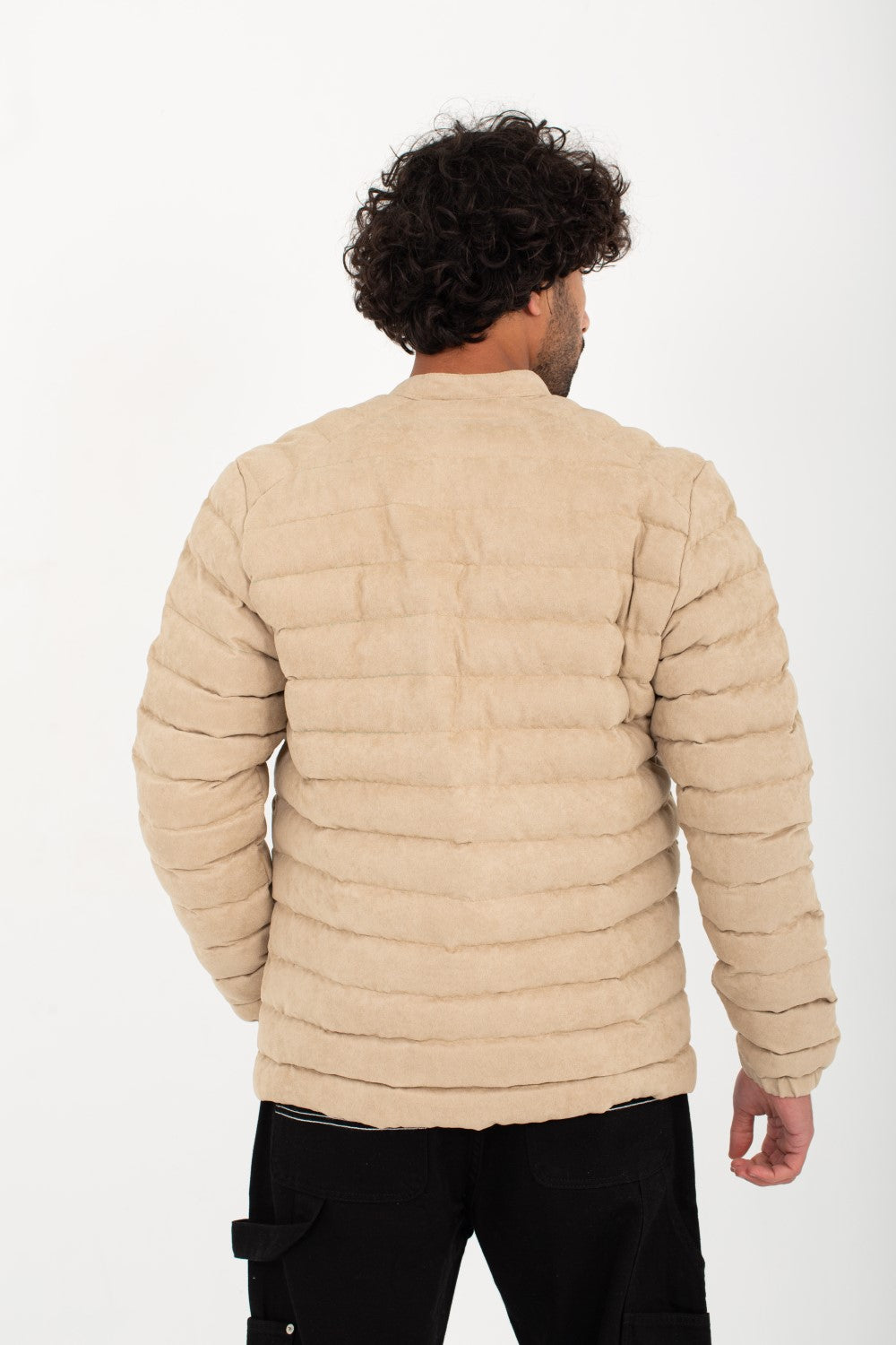 Men's Casual Full Zipper Waterproof Suede Puffer Jacket With Unique Style