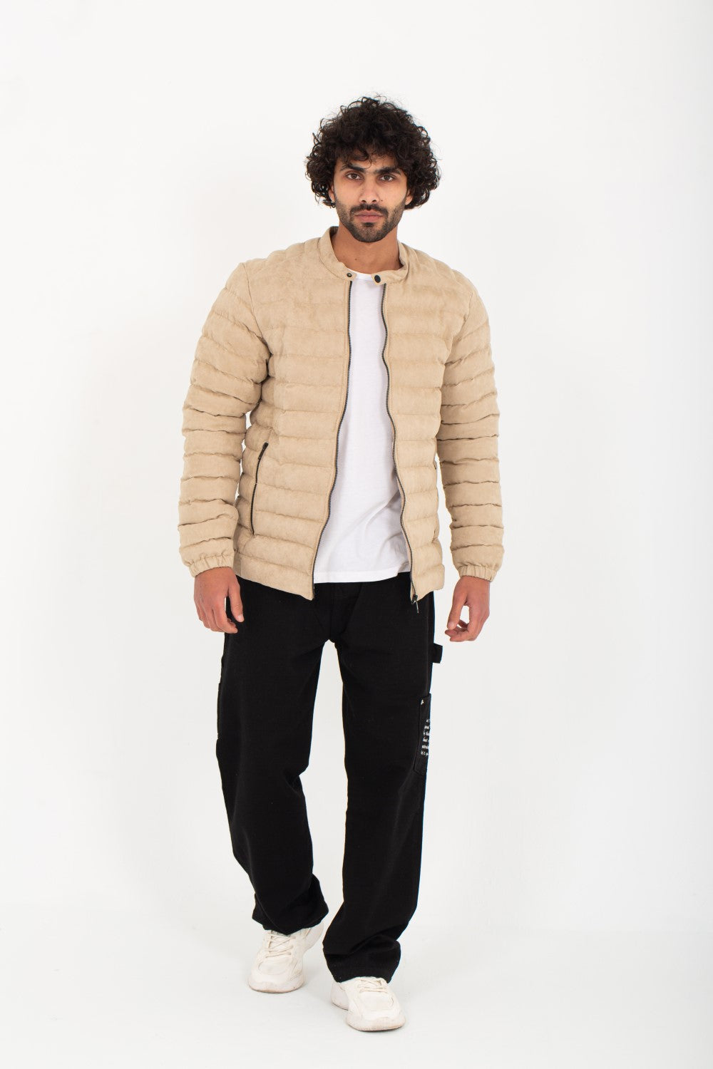 Men's Casual Full Zipper Waterproof Suede Puffer Jacket With Unique Style