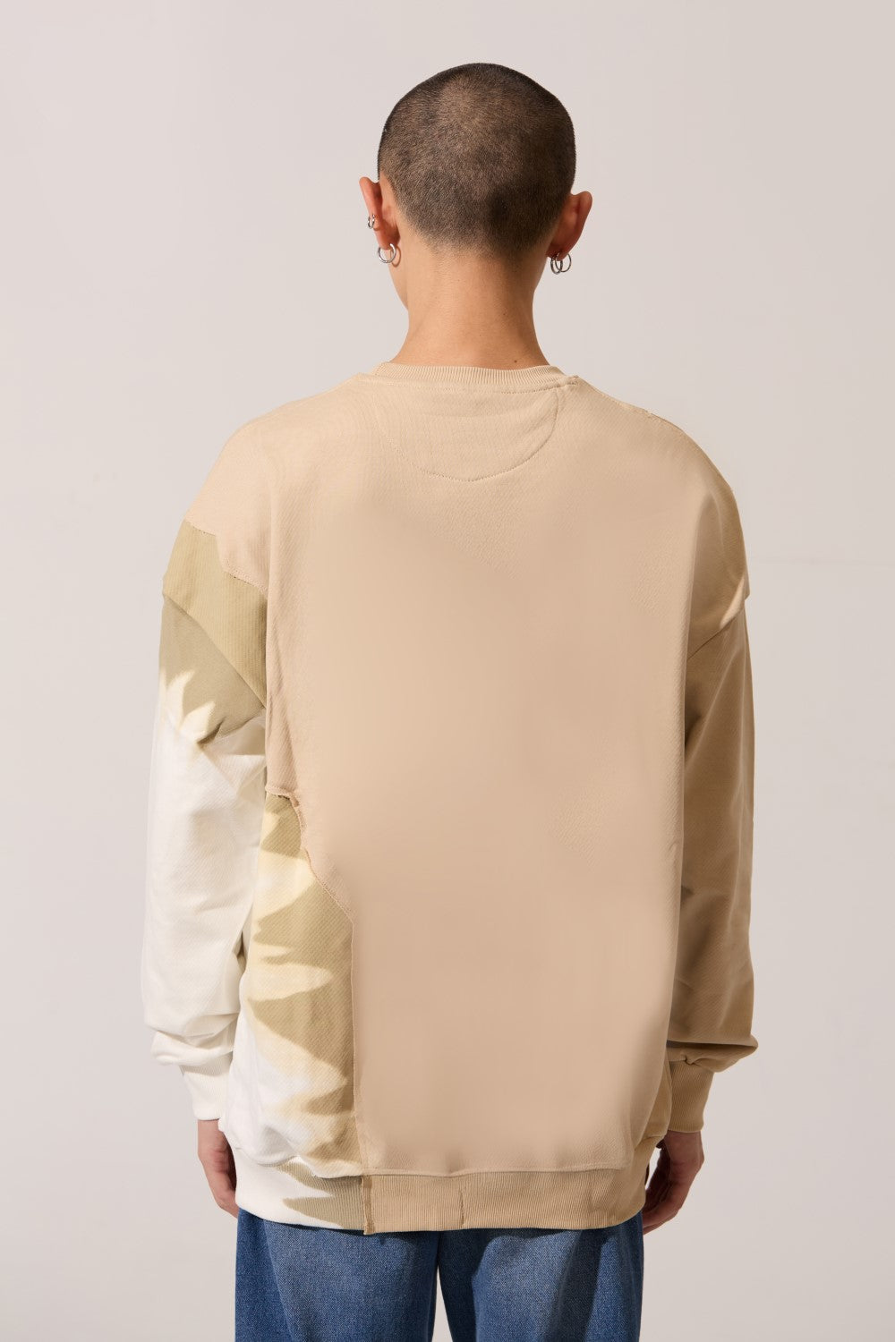 Men's Round Neck Sweatshirt Modern Design Long Sleeve Melton Oversize