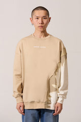 Men's Round Neck Sweatshirt Modern Design Long Sleeve Melton Oversize