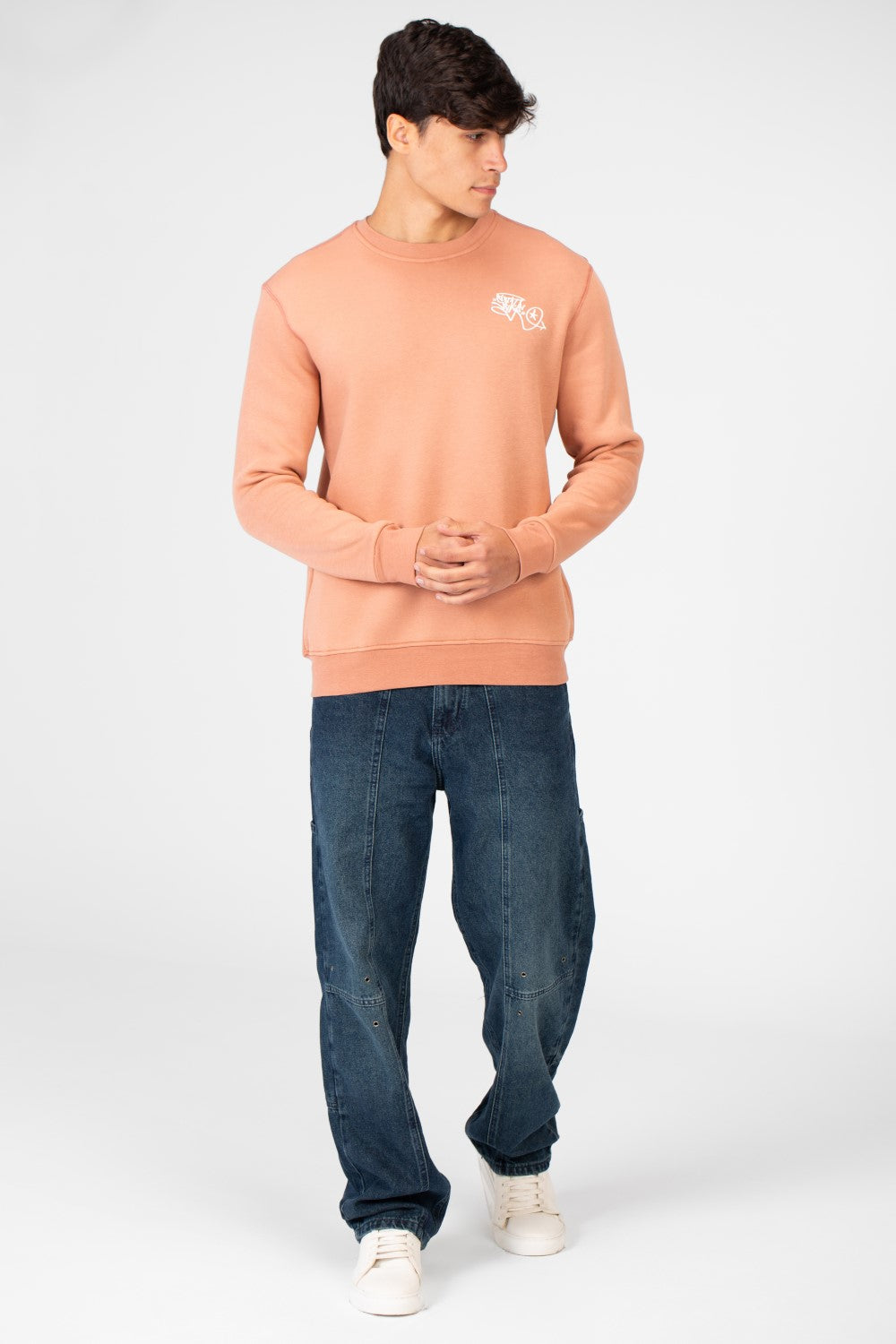 Men's Round Neck Sweatshirt With A Graphic Print On The Back