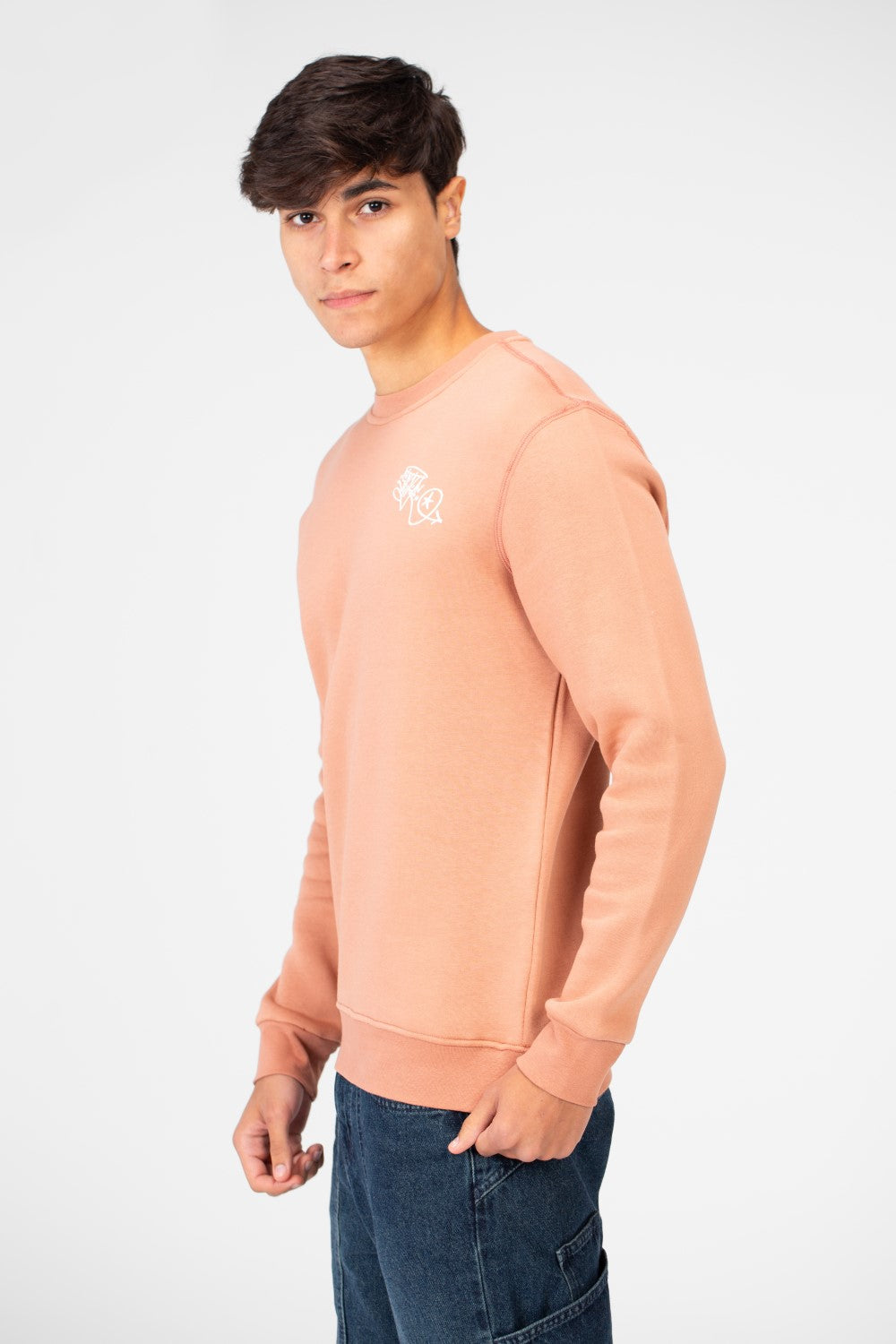 Men's Round Neck Sweatshirt With A Graphic Print On The Back