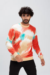 Men's Long Sleeve Rounded Neck Multi Color Sweatshirt