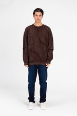 Men's Oversized Printed Crew Neck Sweatshirt