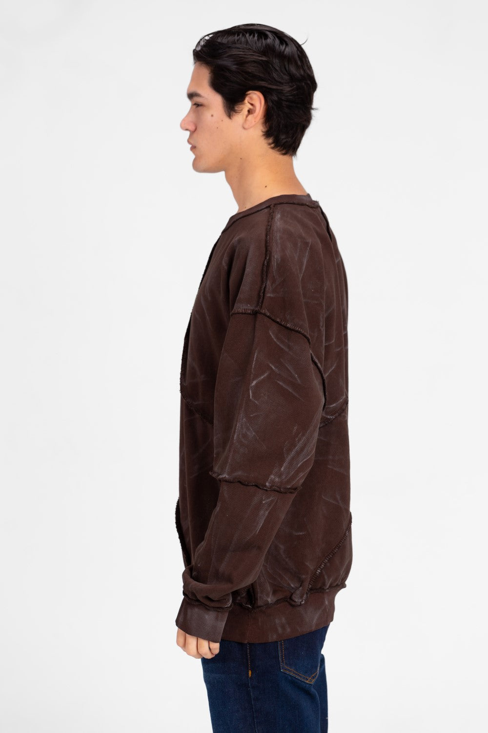 Men's Oversized Printed Crew Neck Sweatshirt