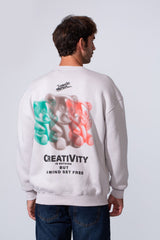 Men's Printed Regular Fit Round Neck Melton Cotton Sweatshirt