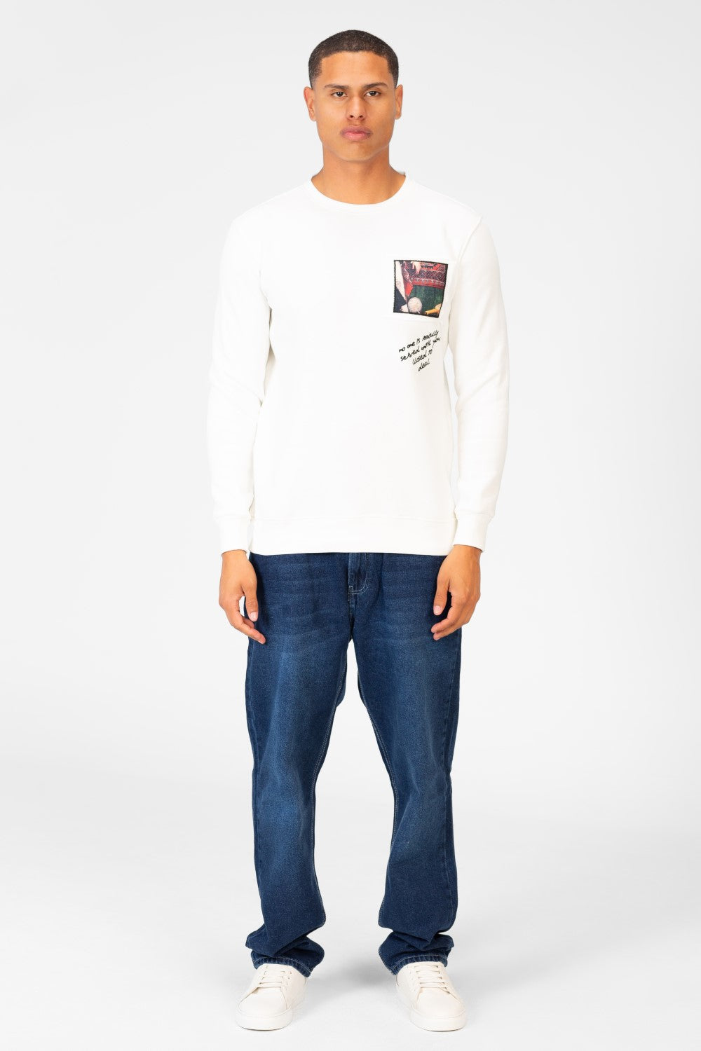 Men's Crew Neck Sweatshirt With Graphic Print