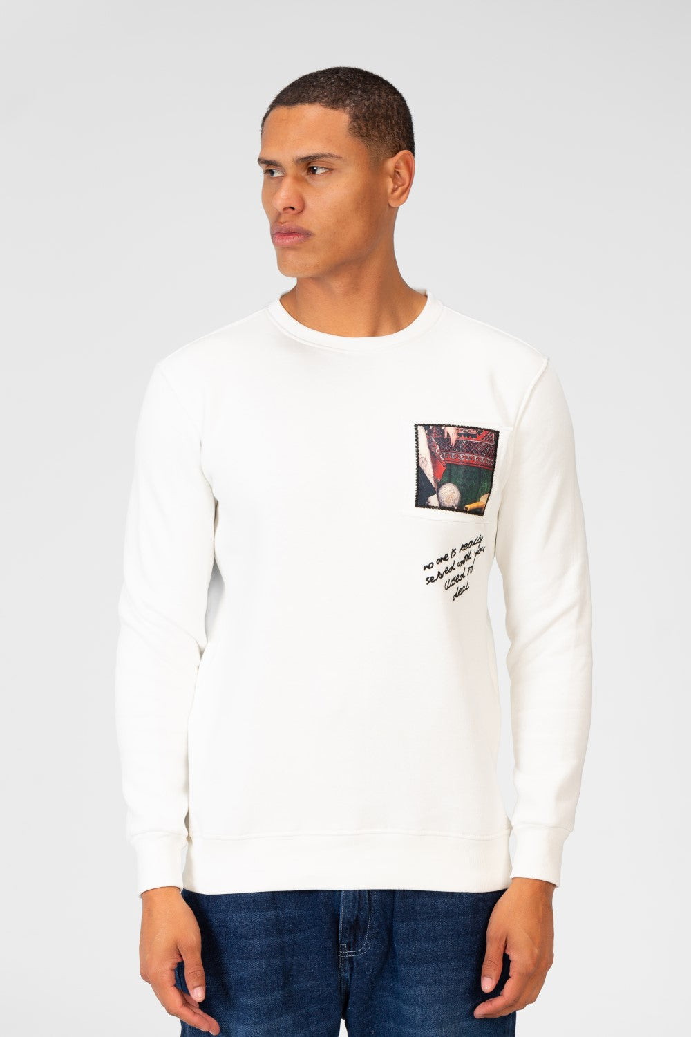 Men's Crew Neck Sweatshirt With Graphic Print