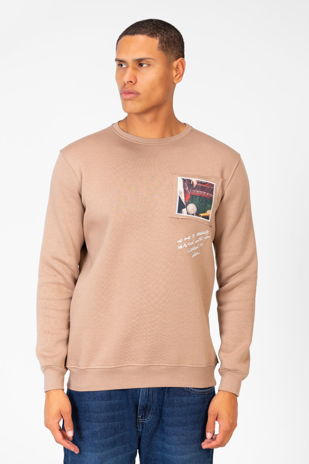 Men's Crew Neck Sweatshirt With Graphic Print