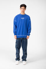 سويت شيرت ياقة دائرية اوفر سايز بقصة عصرية للرجال