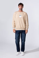 Men's Crew Neck Melton Sweatshirt Regular Fit With Front Print