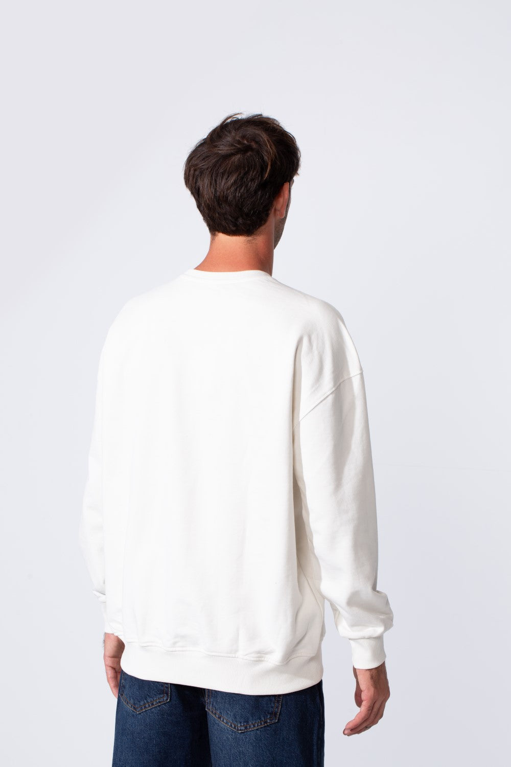 Men's Crew Neck Melton Sweatshirt Regular Fit With Front Print