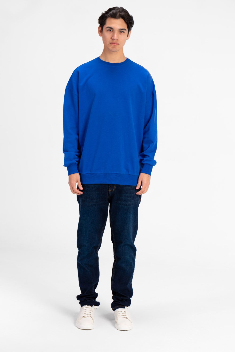 Men's Oversized Round Neck Back Text Print Sweatshirt
