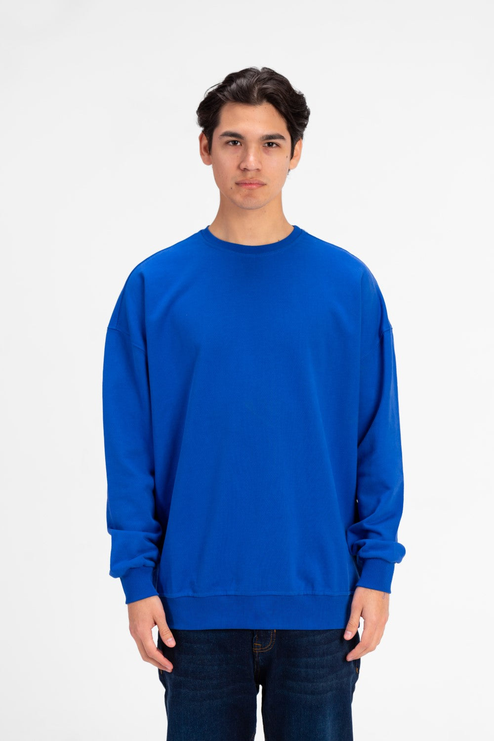 Men's Oversized Round Neck Back Text Print Sweatshirt
