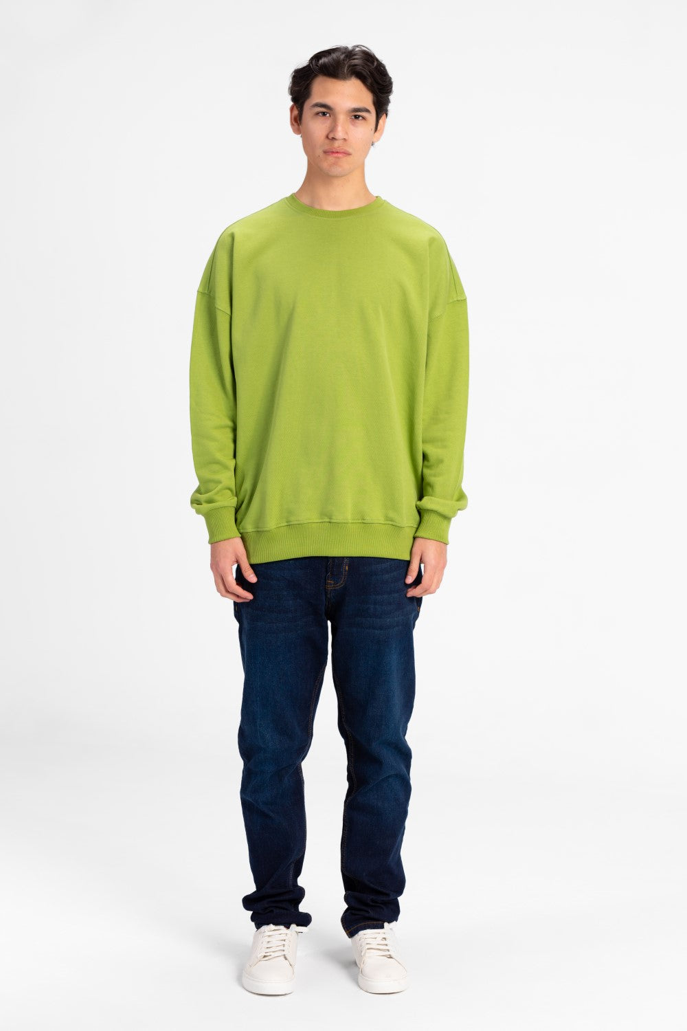 Men's Oversized Round Neck Back Text Print Sweatshirt