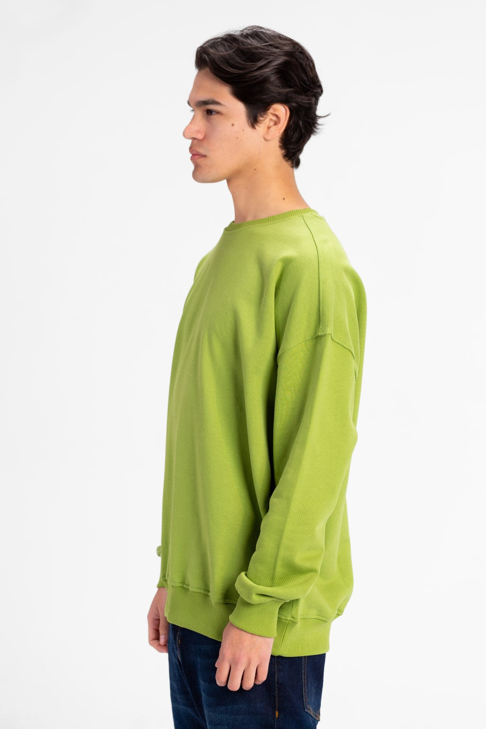 Men's Oversized Round Neck Back Text Print Sweatshirt