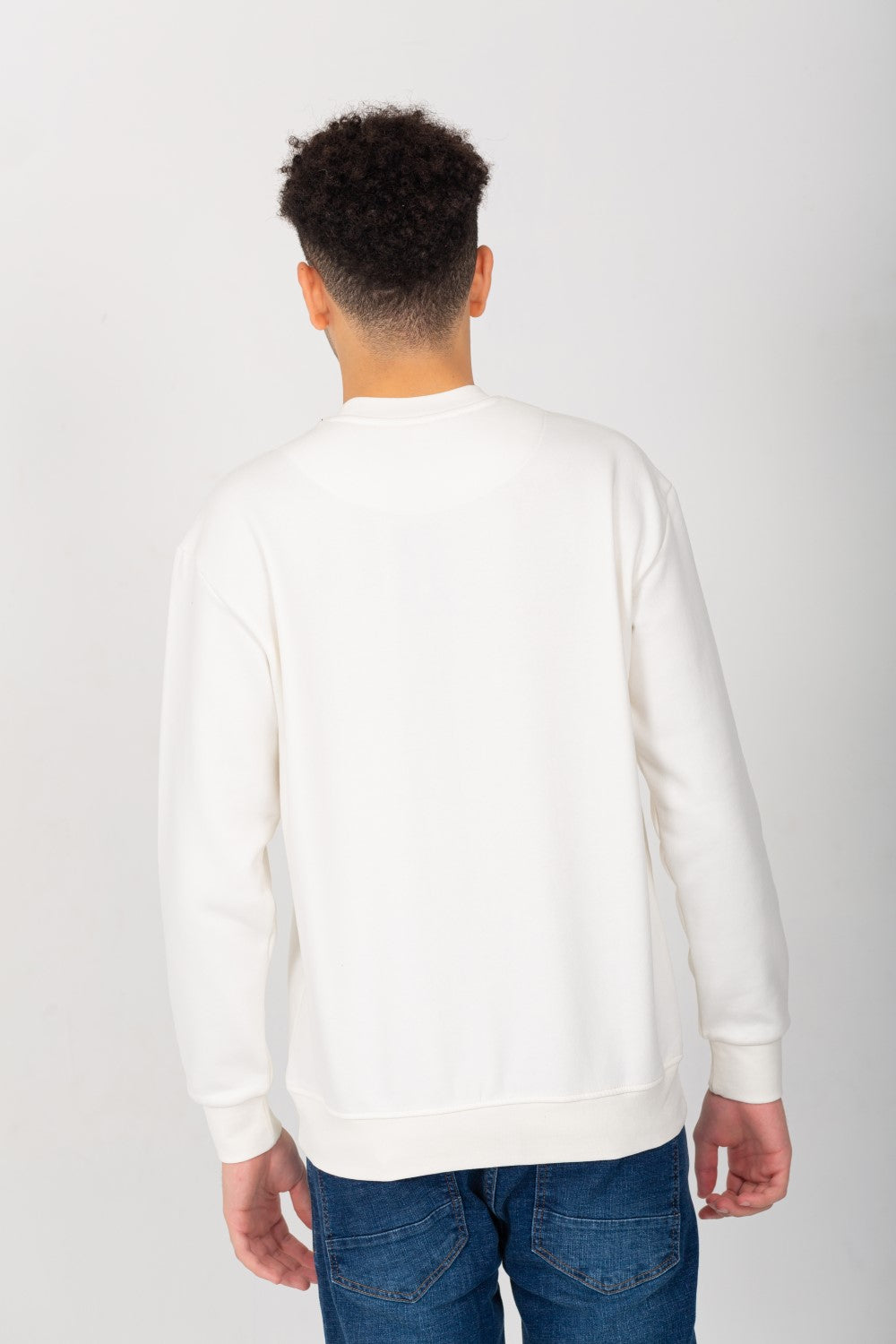 Men's Round Neck Padded Front Print Sweatshirt