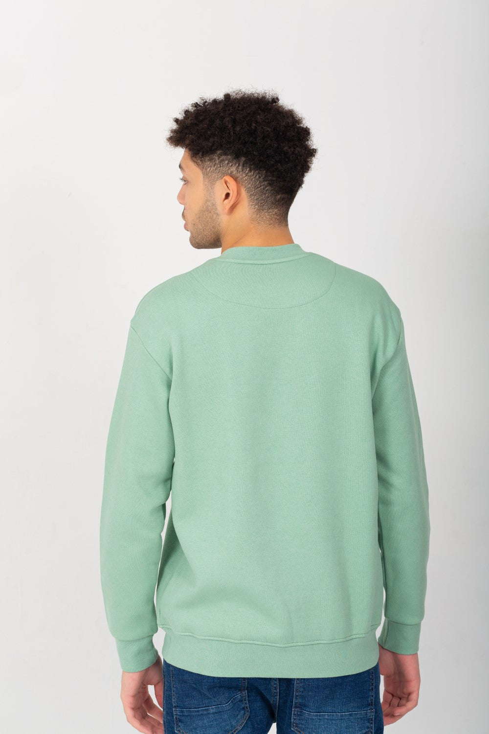 Men's Round Neck Padded Front Print Sweatshirt