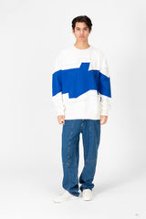 Men's Oversized Printed Round Sweatshirt