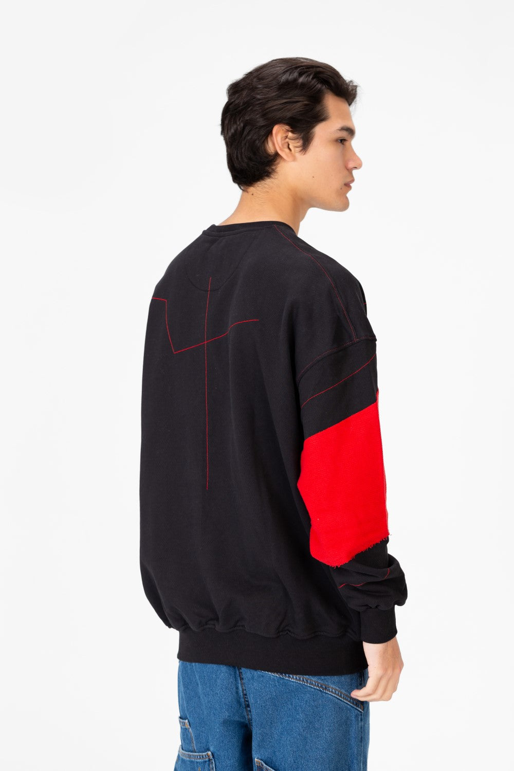 Men's Oversized Printed Round Sweatshirt