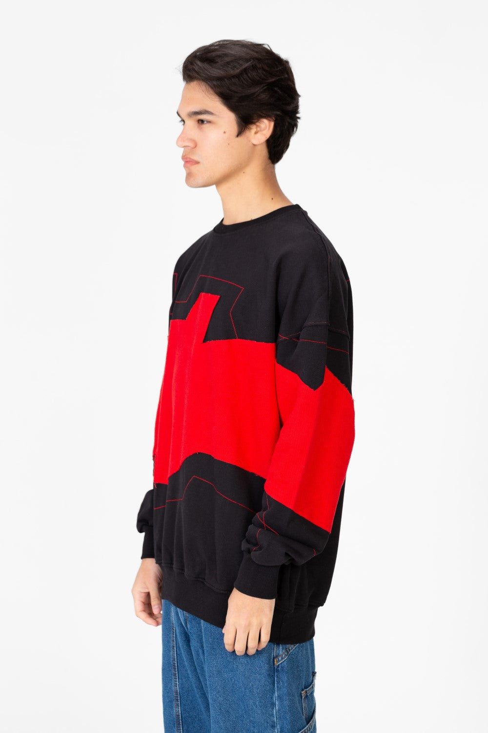 Men's Oversized Printed Round Sweatshirt