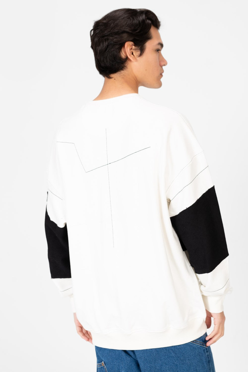 Men's Oversized Printed Round Sweatshirt