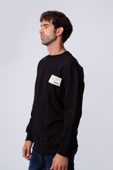 Men's Regular Fit Melton Sweatshirt With Graphic Print And Crew Neck