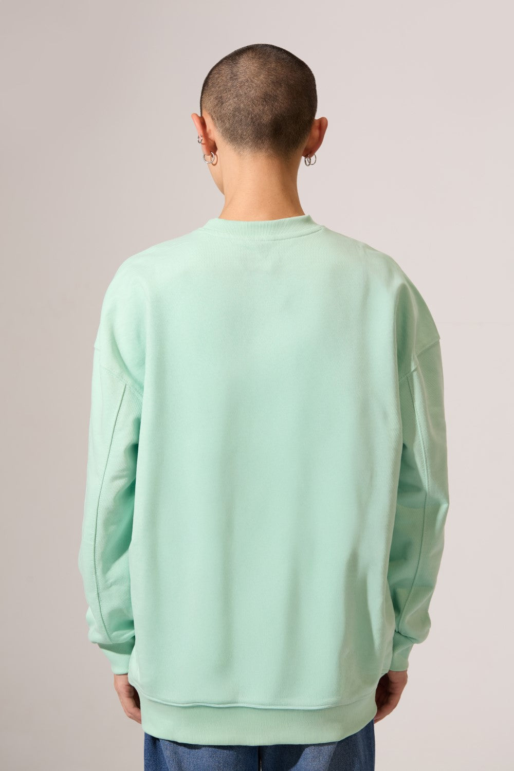 Men's Crew Neck Regular Fit Sweatshirt With A Front Moon Print