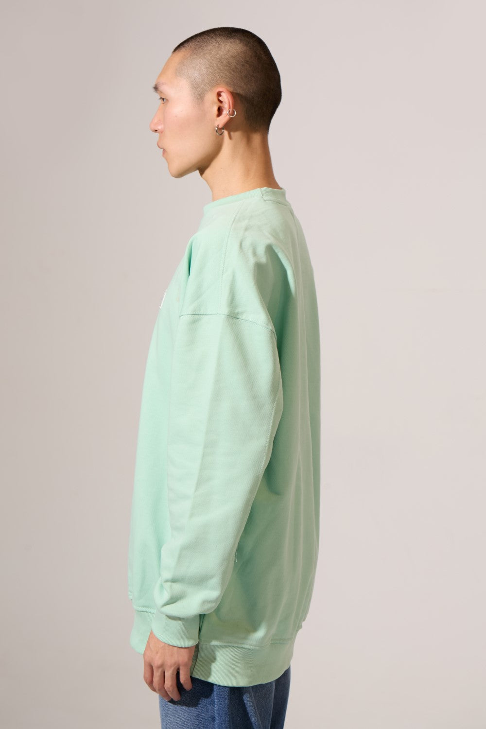 Men's Crew Neck Regular Fit Sweatshirt With A Front Moon Print