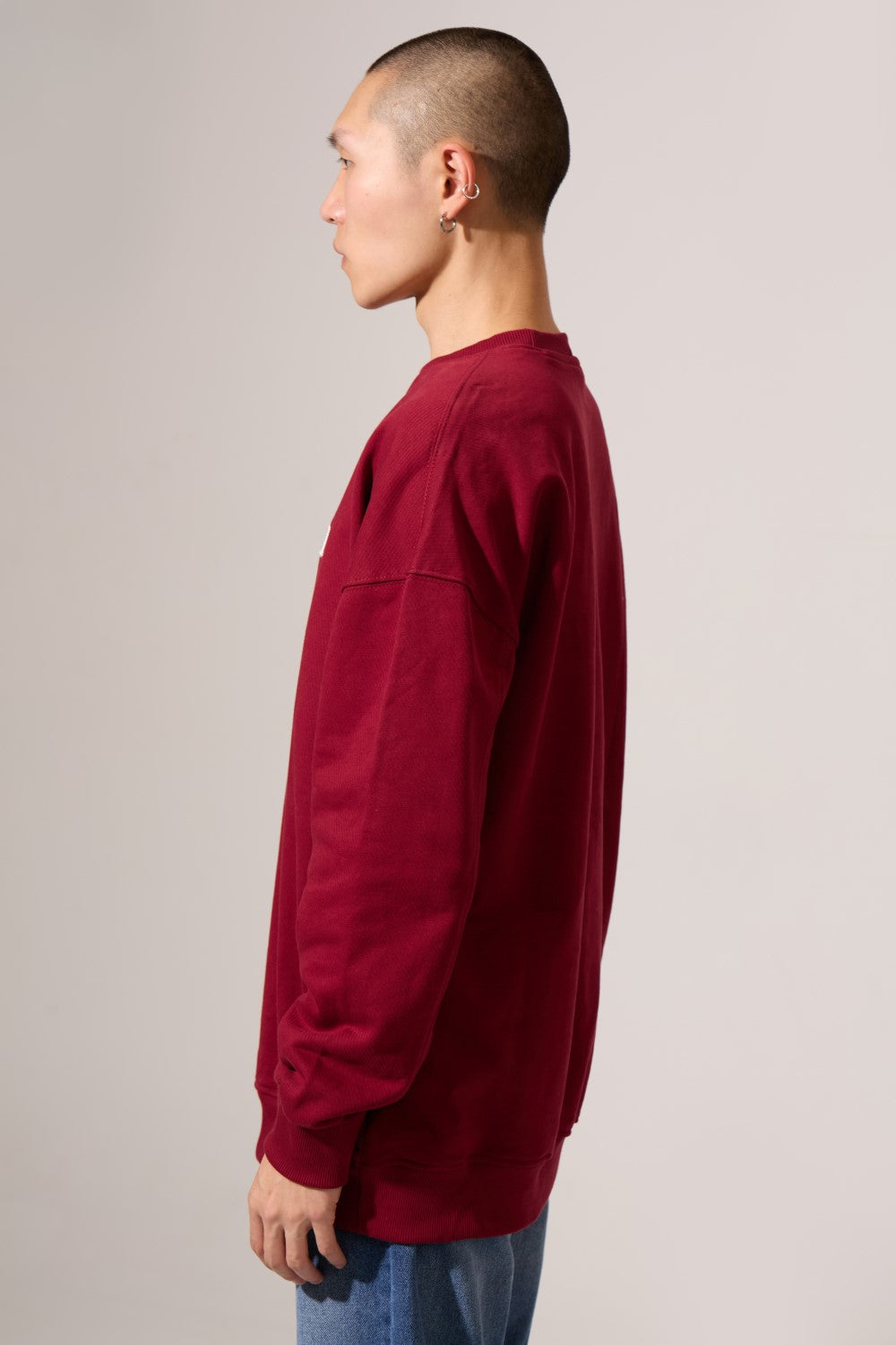 Men's Crew Neck Regular Fit Sweatshirt With A Front Moon Print