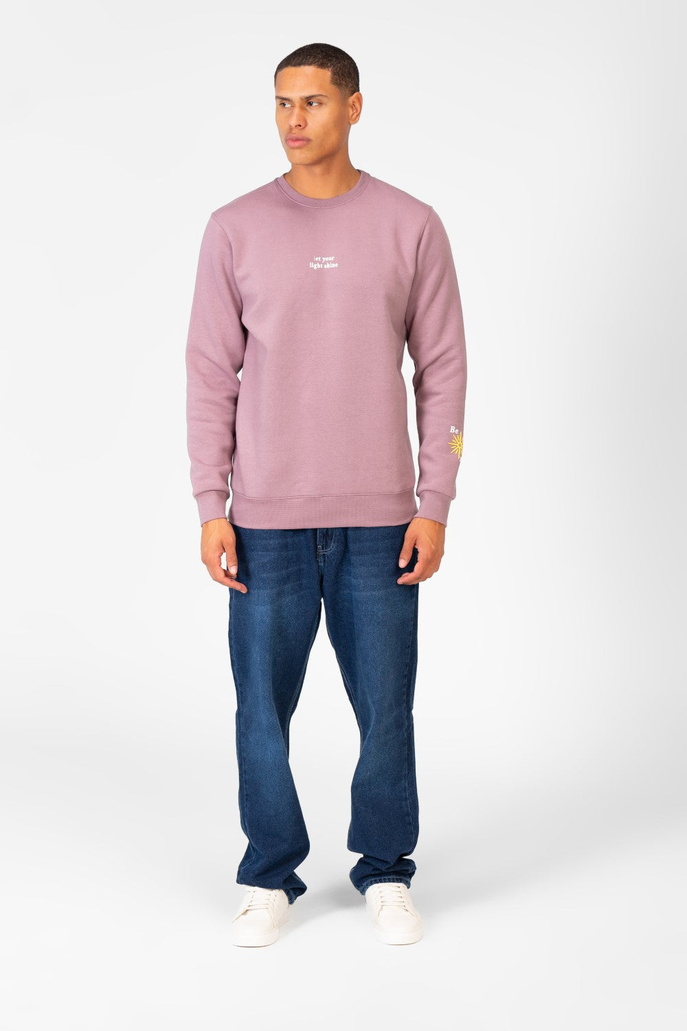 Men's Round Neck Sweatshirt With Text Print
