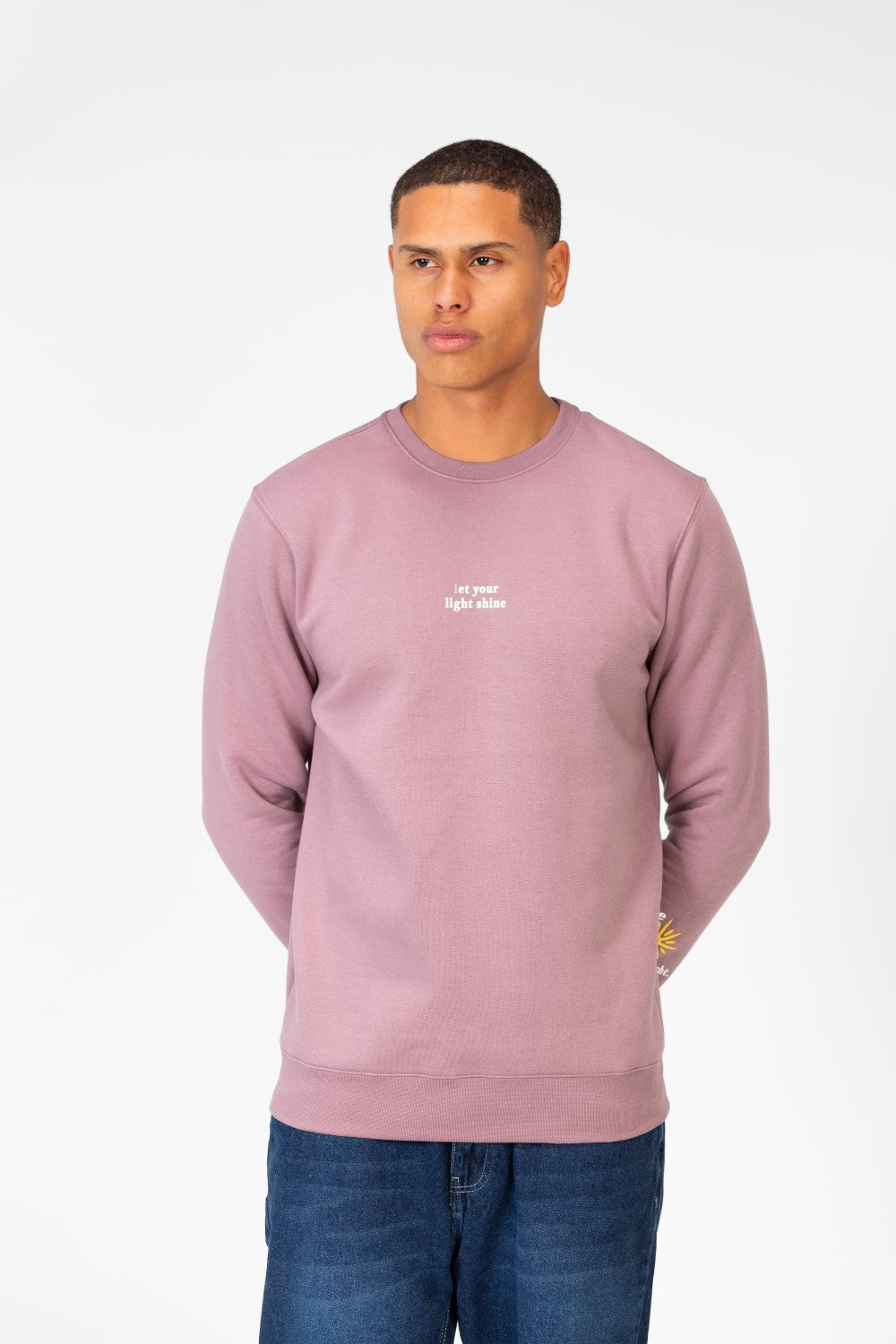 Men's Round Neck Sweatshirt With Text Print