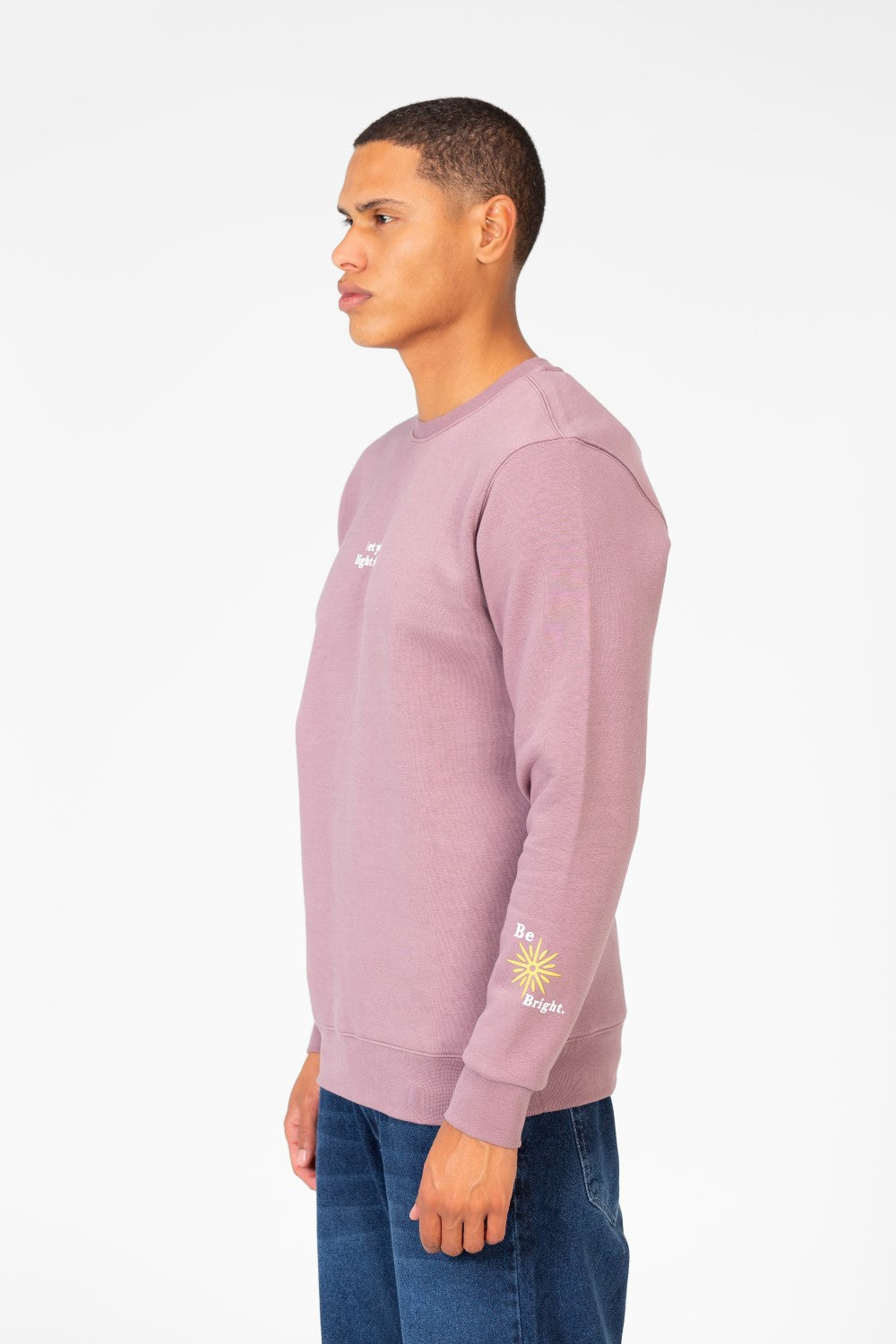 Men's Round Neck Sweatshirt With Text Print