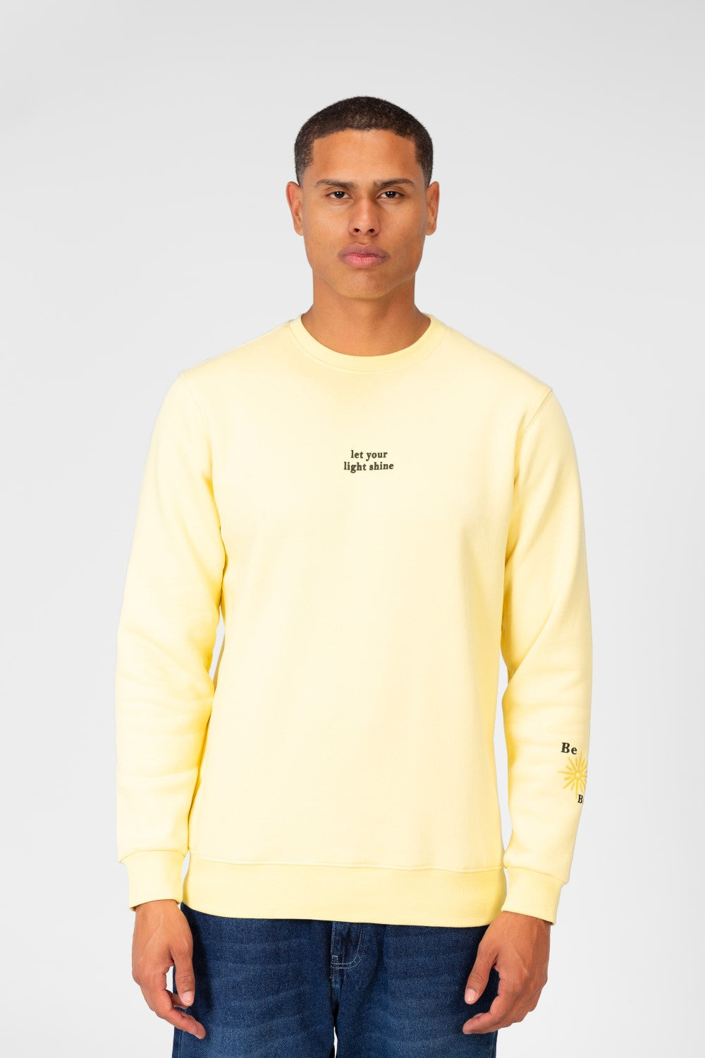 Men's Round Neck Sweatshirt With Text Print