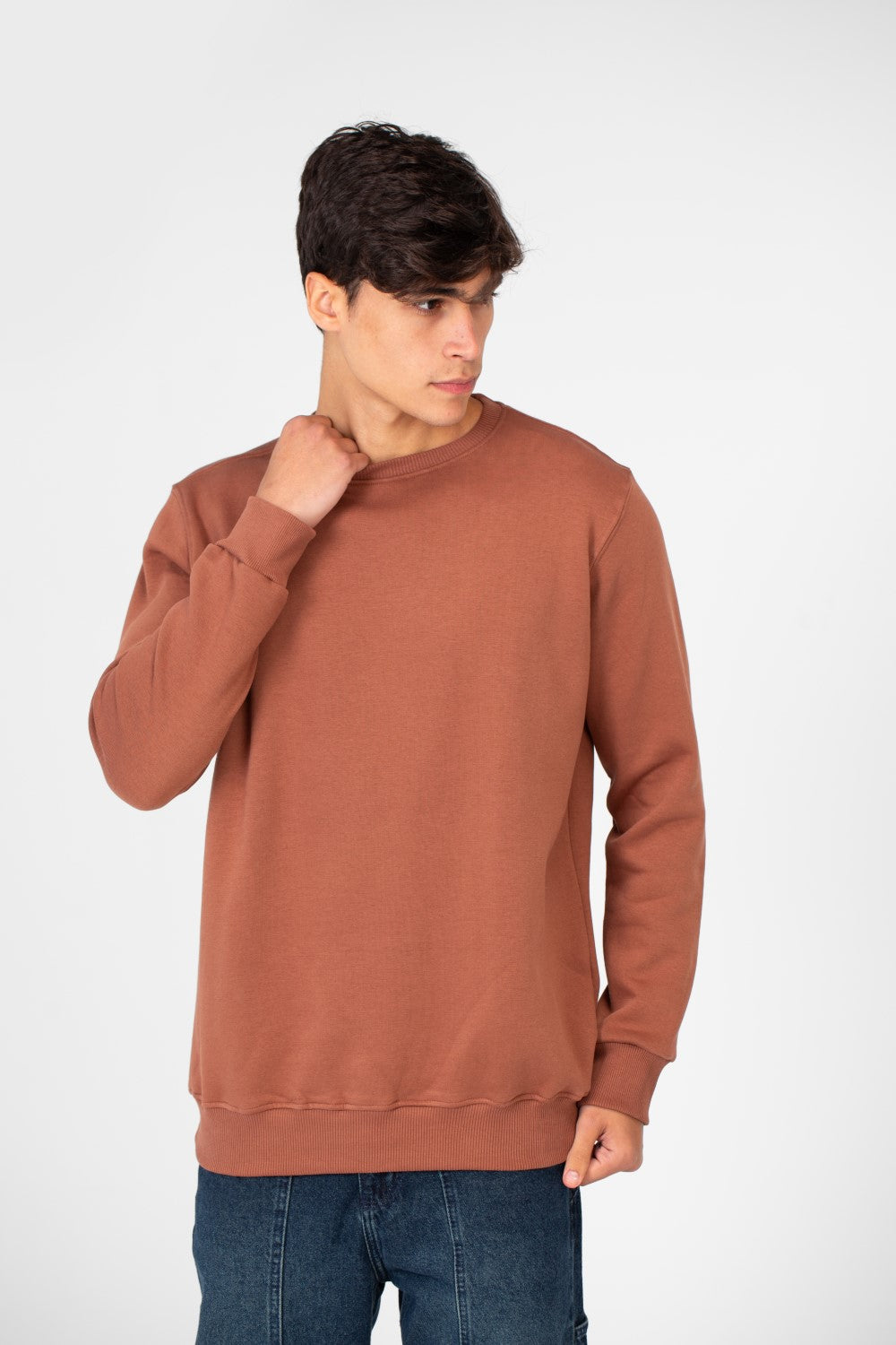Men's Sweatshirt With Round Neck And Back Print