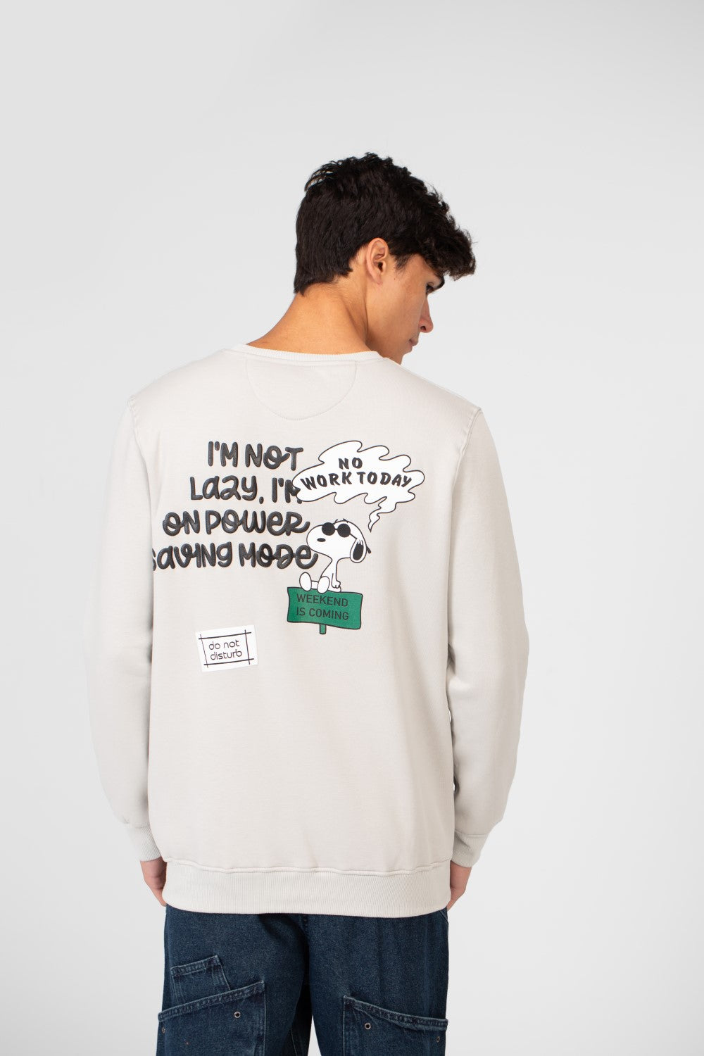 Men's Sweatshirt With Round Neck And Back Print