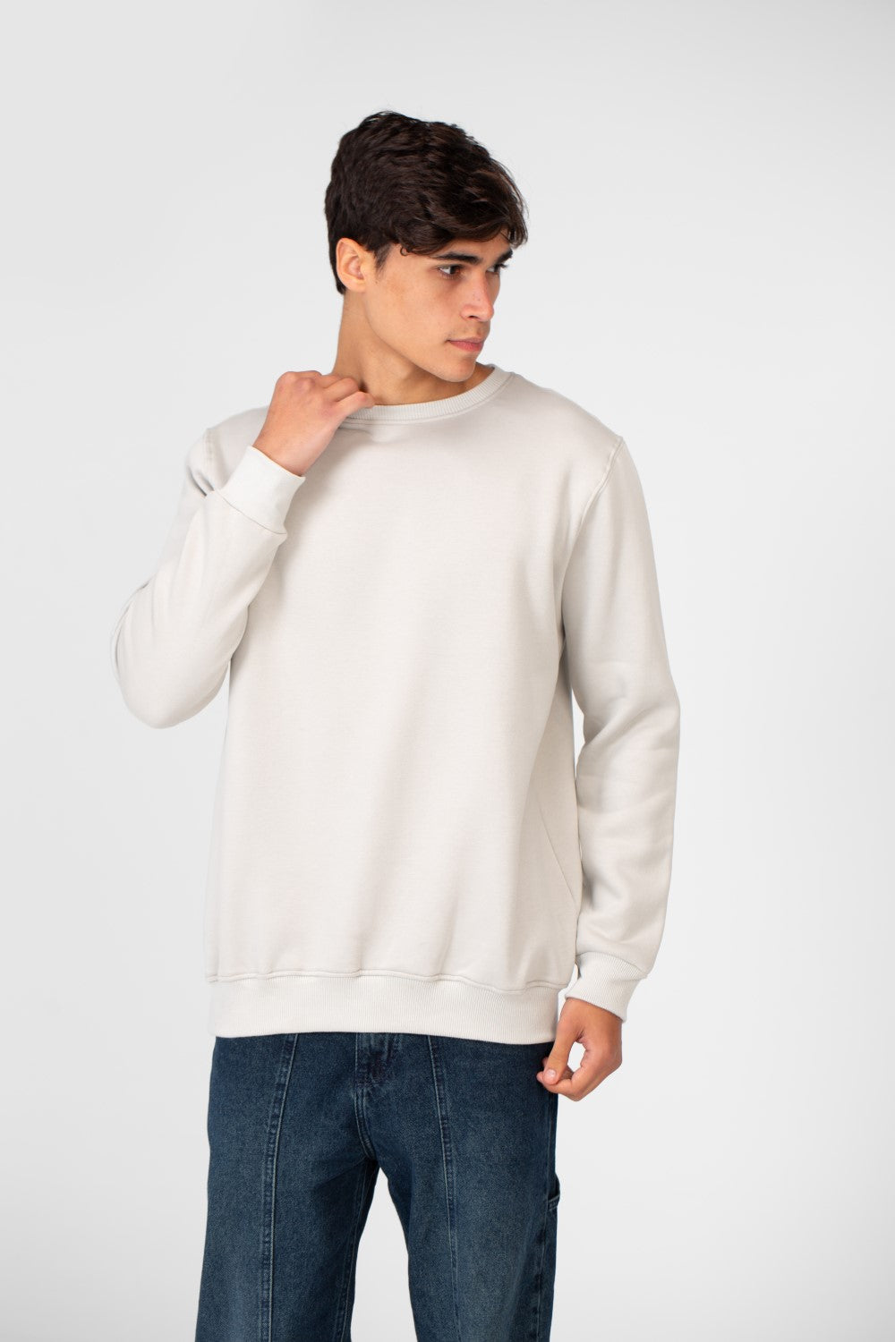 Men's Sweatshirt With Round Neck And Back Print