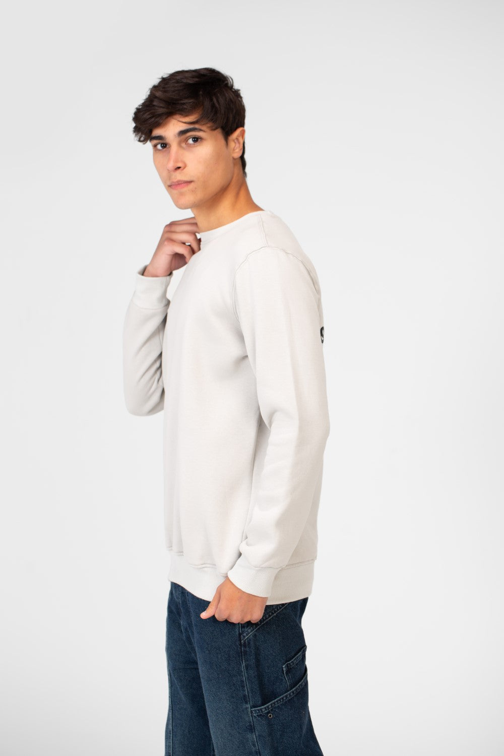 Men's Sweatshirt With Round Neck And Back Print