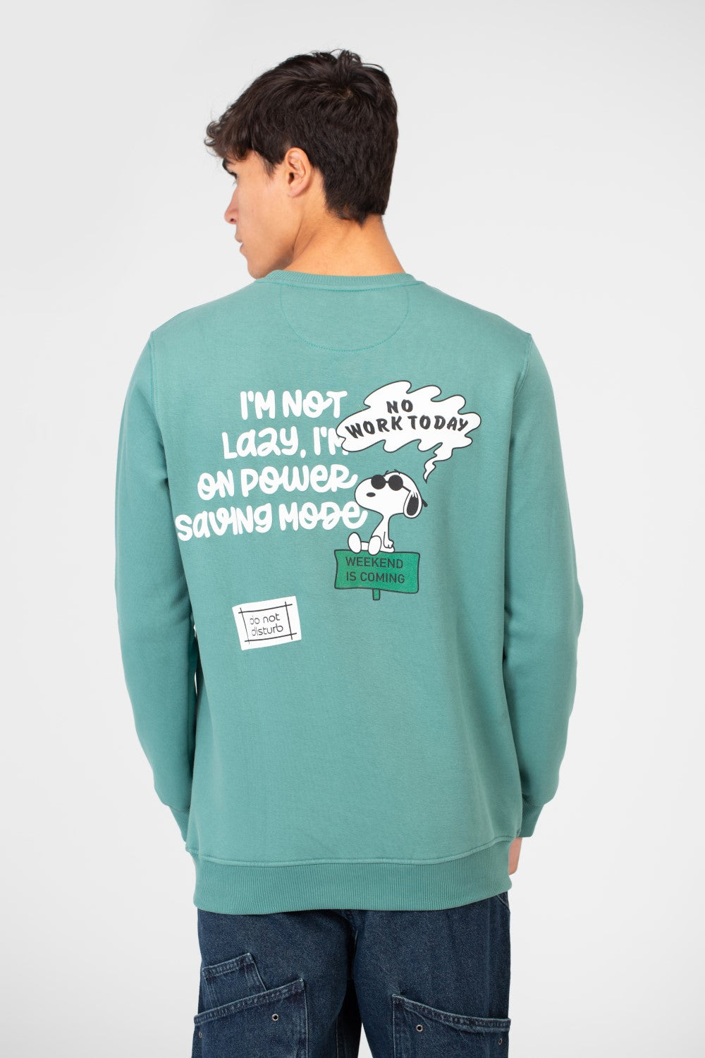 Men's Sweatshirt With Round Neck And Back Print