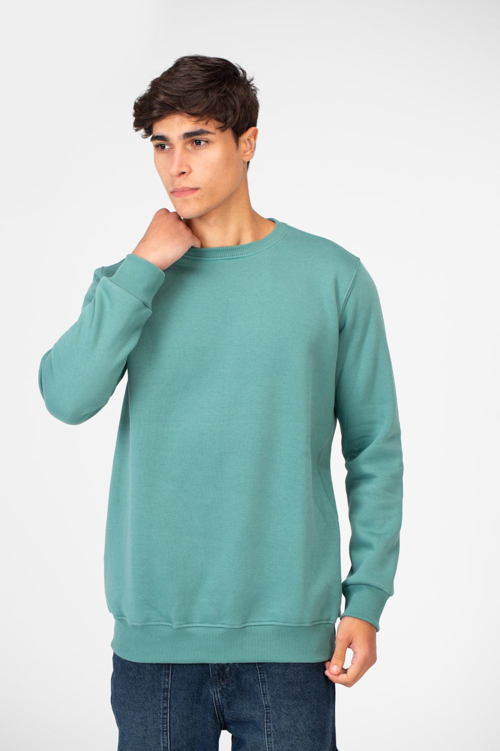 Men's Sweatshirt With Round Neck And Back Print