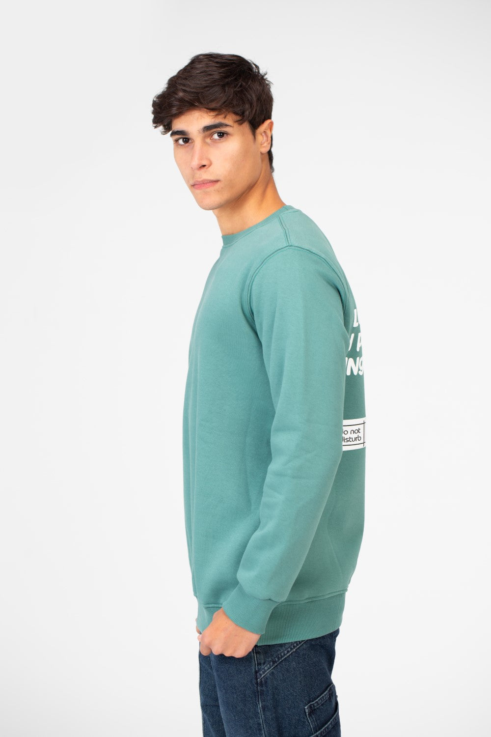 Men's Sweatshirt With Round Neck And Back Print