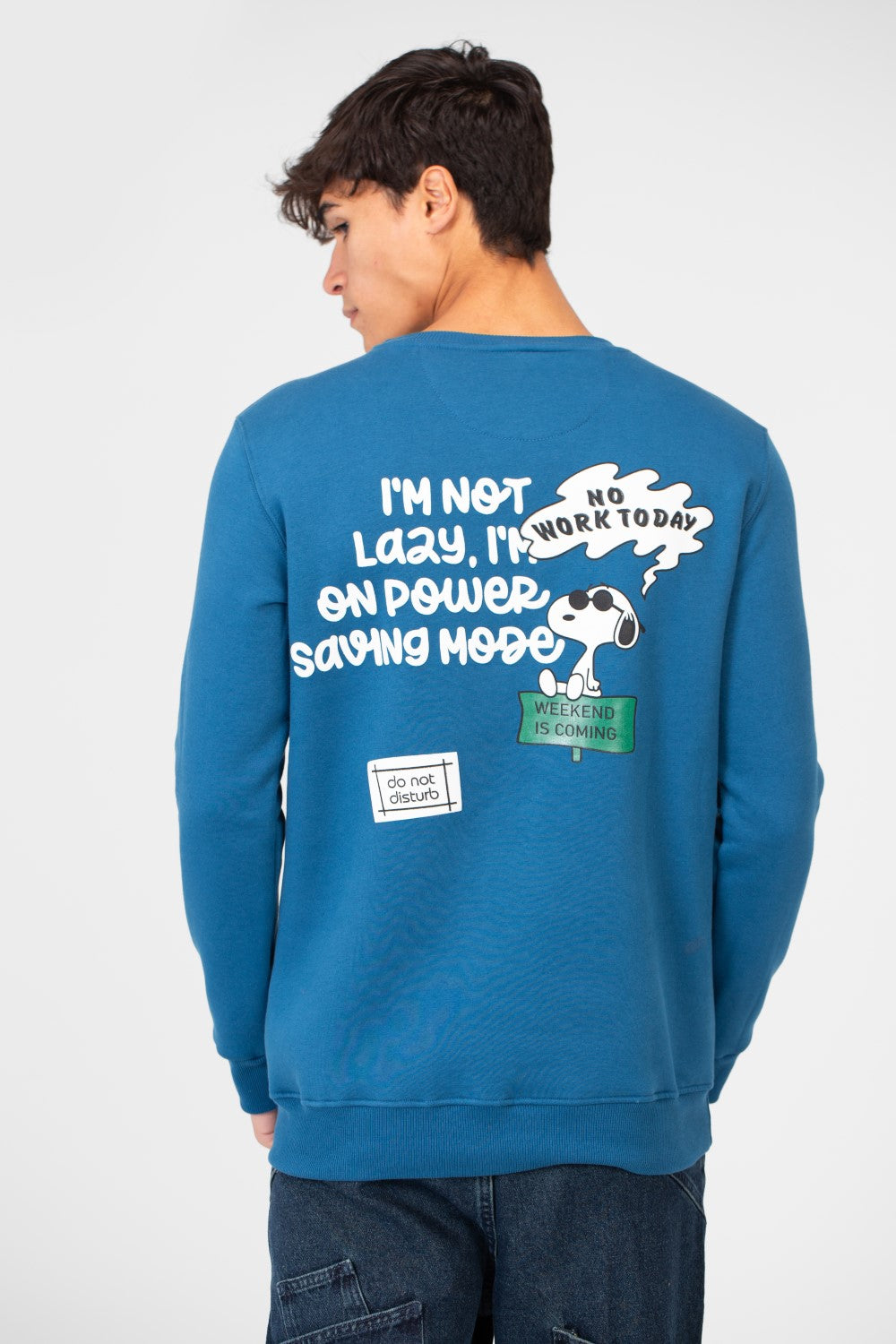 Men's Sweatshirt With Round Neck And Back Print